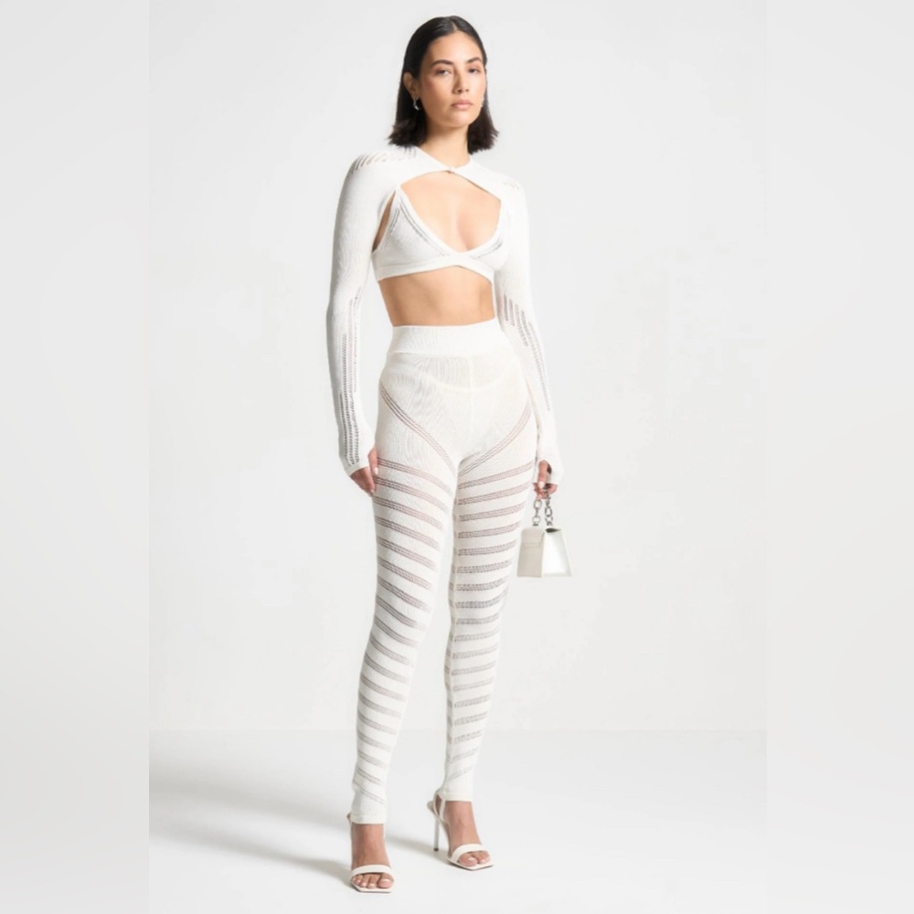 NWT Maniere de Voir Knitted Spiral Contour 3 Piece Set Size M/L